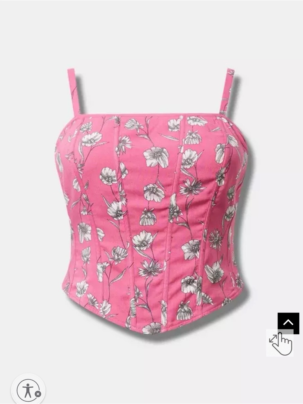 NWT Torrid Challis Corset Crop Top Overlap Floral Gin Fizz Size 0X 12